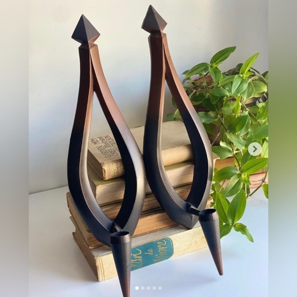 Vintage Wall Sconce candle holders Tear Drop shape Syroco Dart USA MCM - Picture 2 of 10